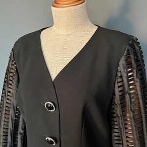 Rimini 1980s Black Blazer‎ | Size 8 | Vintage 1980s lined crepe